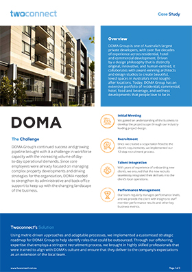 DOMA Hotels case study — offshore team built by Twoconnect